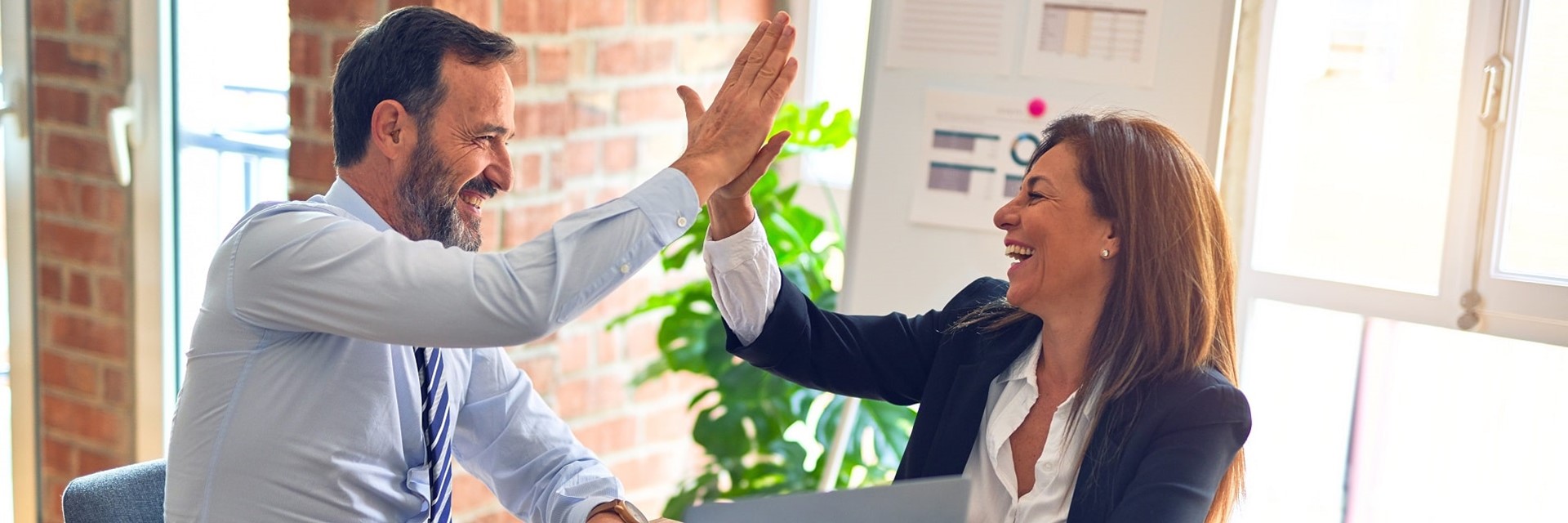 Man And Woman High Five